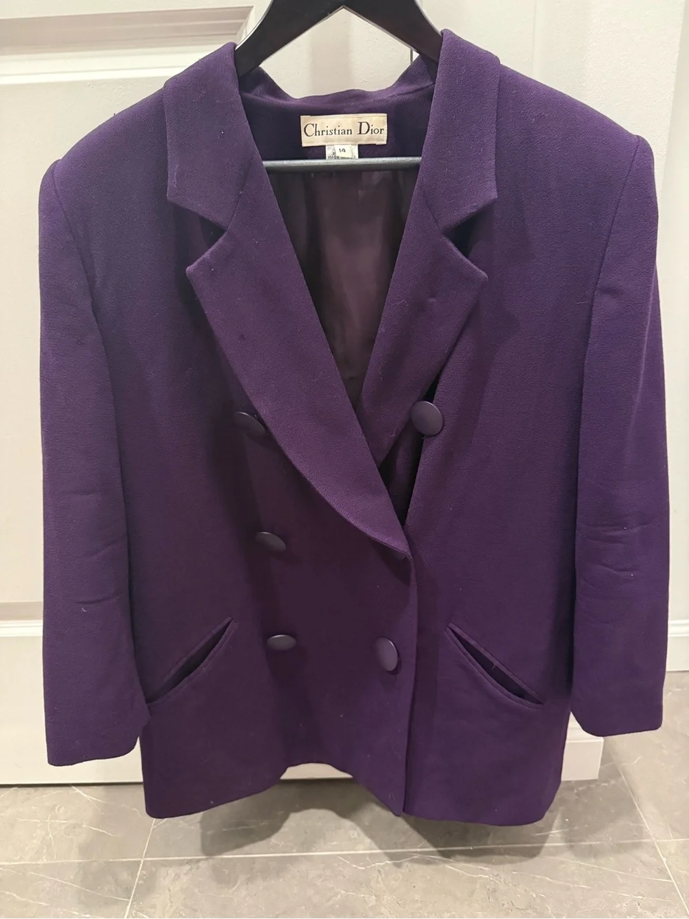Christian Dior Double Breasted eggplant elegant jacket